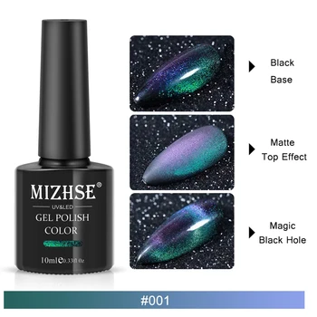 MIZHSE 9D Cat Eye UV Gēla Samērcē Off UV LED Nagu laka Zvaigžņotām Debesīm Spīd Magnēts Naglas Gel Nail Art Dizaina Laku Melnā Bāzes Nepieciešams