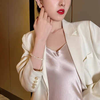 Korejas karstā pārdošanas modes rotaslietas vienkārši saldūdens pērļu elegants sieviešu aproce