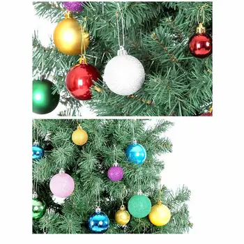 Jaunu 24pcs/Partija, 8cm Krāsu Apdares Bumbu Ziemassvētku Eglīte Pakārt Ornamentus Spīdīgs Nieciņš Bumbu Mājas Mājā, Bārs Puse Dekori