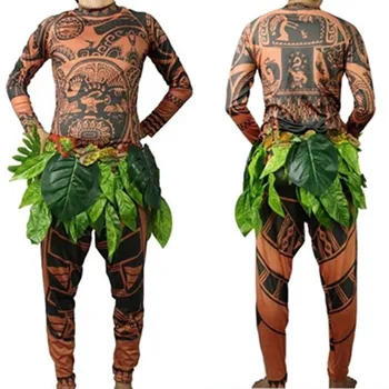 Pieaugušajiem Un Bērna Cosplay Kostīmi Moana Maui Tetovējums T Krekls, Bikses Halloween Puse Pieaugušo Vīriešu Bērniem Cosplay Kostīms