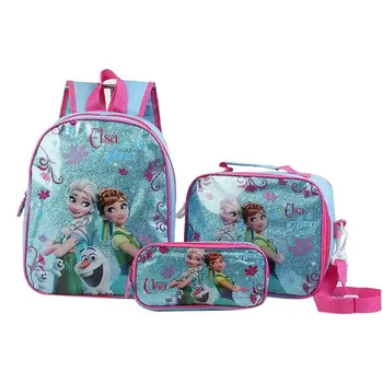 Disney 3 Gab./Komplekts Kids Girls Karikatūra Elsa Princese Schoolbags Gudrs Zēniem Mugursomas Bērnu Skolas soma