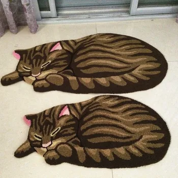 Radošo Roku darbs 3D Pet Cat Dizaina Paklāju Anti Slip Doormat Paklāja Grīdas Paklājs Runner Mazgājams Mājas Dekoru 45x85cm 64x120cm