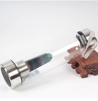 WT-G291 Modes Vairumtirdzniecības dabas gem akmens stikla pudele veselības aprūpes dzeramā pudele dabisko akmeņu enerģijas pudeli zāle pudele