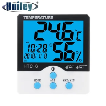 Digitālo Termometru, Higrometru, Iekštelpu Portatīvie LCD Ekrāna fona Apgaismojums Kalendārs, Modinātājs Mitrums Temperatūra Testeri Rīks, Mājas