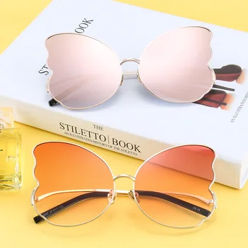 JIYOUOU saulesbrilles sieviešu zīmola dizainere 2018 Jaunu Daudzstūru saulesbrilles Tauriņš metāla rāmis UV400 Ietver segumu vairumtirdzniecība