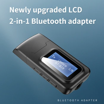 VAORLO Ar LCD Displeju, Bluetooth 5.0 Audio Uztvērējs, Raidītājs, 3,5 MM AUX Jack Stereo USB Adapteri Bezvadu Sargspraudnis, Lai PC, TV Auto