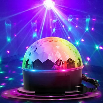 Disko Bumbu, Gaismas, 6 krāsas-9 Krāsas LED Puse, Gaismas DJ Skaņas Aktivizēta Rotējošu Gaismas