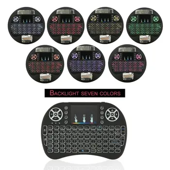 2.4 GHz Bezvadu Tastatūra Android TV Box PC klēpjdators 92 Taustiņi regulējams DPI Wireless Keyboard Backlight ar Touchpad Peles