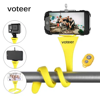 Voteer elastīgu selfie stick monopod bezvadu Bluetooth statīva mērkaķis turētājs GoPro iPhone kameras tālrunis automašīnu, velosipēdu universal