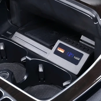 Auto QI bezvadu lādēšanas tālruņu lādētāju Mercedes Benz W205 C43 AMG C63 GLC43 GLC63 X253 GLC C Klases fast charger aksesuāri