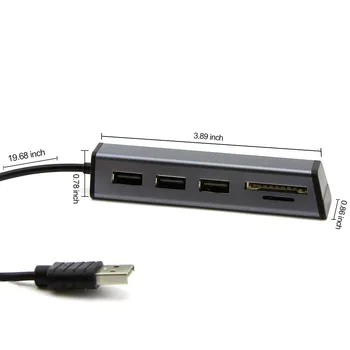 5 Porti USB Hub 2.0 ar Mikro Interfeisu Tālruņa Turētājs, USB Sadalītājs Adapteri Datoru, Zibatmiņas Diskus, atmiņas Kartes Lasītājs