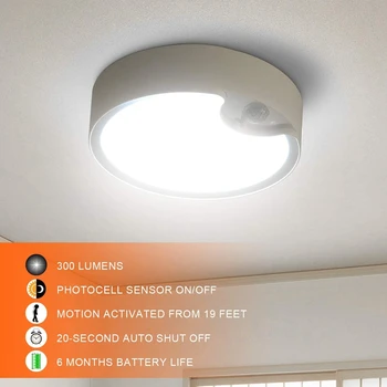 Kustības Sensors Griestu lampas Akumulatora Barošanu Iekštelpu / Āra LED Griestu lampas Koridora Veļas Telpa