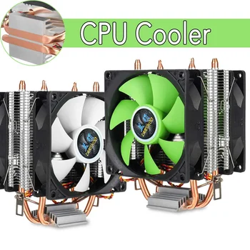 Alumīnija PC 2 Heatpipe CPU Cooler Heatsink Dzesēšanas Ventilatoru 3 pin Dual-sided Ventilators Intel LGA 775/1150/1151/1155/1156 AM2 AMD3
