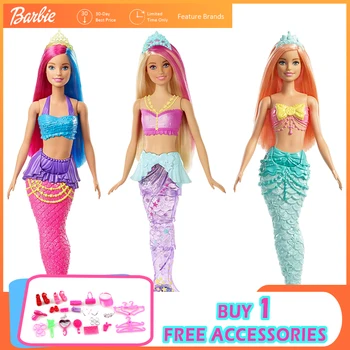 Barbie Dreamtopia Princese Lelle, Rotaļlietas, 12 Collu Bloned Sirēna Ar Piederumiem Izlikties, Bērnu Rotaļlietas Dzimšanas dienā Ziemassvētku Dāvanu GJK08 Lelle