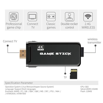 USB Bezvadu Konsole Spēli Stick Video Spēļu Konsole Uzcelta 3500 Classic Game8 Bitu Mini Retro Kontrolieri HDMI Izeja Dual Spēlētājs