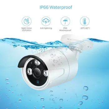 H. 265 4CH 5MP POE Drošības Kameras Sistēmas Komplekts H. 265 POE IP Kameras IS Āra Ūdensizturīgs Mājas CCTV Video Novērošanas VRR Uzstādīt P2P