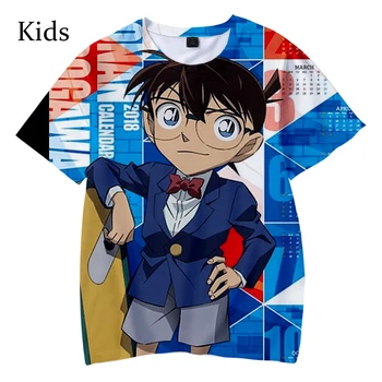 Tautas 3D Detective Conan Bērnu Komiksu, Vasarā, Rudenī T-krekls Zēniem, Meitenēm Gadījuma Īsām Piedurknēm T-Krekls Bērniem, 3D Komfortu Krekls