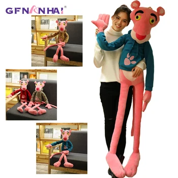 110/130cm Milzu Izmēra Džemperis Pink Panther Plīša Rotaļlieta kawaii Bērnu Bērni Guļ Nomierinātu Spilvena Pildījumu Dzīvnieku Rotaļlietas Dzimšanas dienas Dāvana
