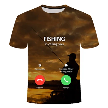 Pesca 3d t-krekli homens e mulheres hip hop gadījuma camiseta 3d impressão diversão peixe harajuku engraçado vara de pesca o-pesco