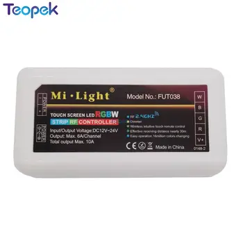 MiBoxer RGBW LED Kontrolieris 12v 10a FUT038 + FUT096 2.4 G Bezvadu 4-Zonas RF Touch Tālvadības + WL-Box1 Wifi RGBWW RGBW Led Lentes