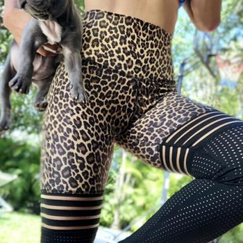 Sieviešu Zeķes Caurspīdīgs Leoparda Drukas Stulpiņi Izmantot Fitnesa Raibs Push Up Sieviešu Bikses