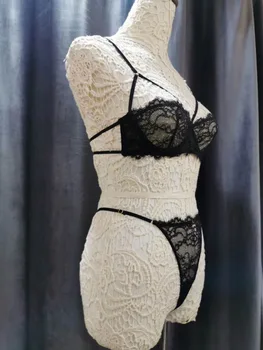 Wriufred Sexy bra komplekts ultra-plānas, perspektīvā kārdinājumam apakšveļas komplekti mežģīņu plus lieluma veļa ar biksītēm sievietes tērps