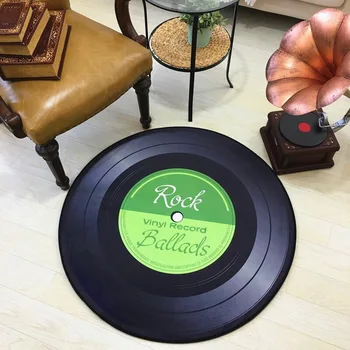 Retro CD Disku Apaļā Paklāju 3D Drukāšanas Mūzikas Ierakstu Paklāju Dzīvojamā Istaba Guļamistaba Paklāji Bērnu Istabas Kumodes Mājas Dekoru Paklāju