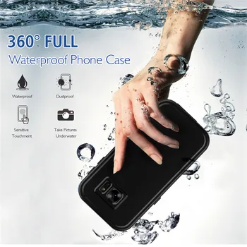 Samsung Galaxy S7 Malas Gadījumā IP68 Ūdensnecaurlaidīga Gadījumos 360 Grādu Aizsardzību, Triecienizturīgs Zemūdens Peldēšanas Vāks S7 Malas