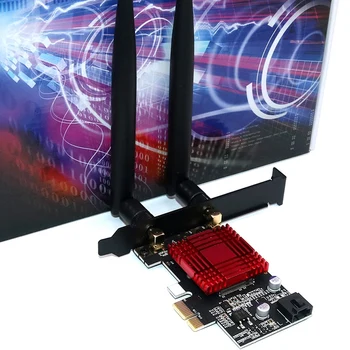 NGFF M. 2 Taustiņu, lai PCI-E X1 Adaptera Karti ar Heatsink par 7265/8260/8265/9260 WiFi un Bluetooth Karte