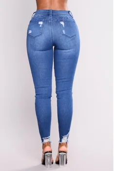 Augsta Vidukļa push up džinsa džinsi, Sieviešu Slim fit džinsi ladiesRipped elastīgs izdilis džinsi, Seksīgi vintage boyfriend jeans StraightPant