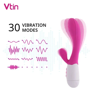 30 Režīmi Vibratori Sievietēm G Spot Trušu Dildo Sieviešu Vibrators Apkures USB Un AA Baterijas Maksts Massager Seksa Rotaļlietas Sievietēm