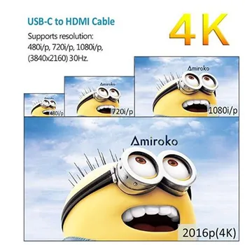 USB 3.1 c Tipa HDMI Video 1.8 M Kabeli 4Kx2K USB C USB 3.1 HDMI Atbalsta 4K 1.8 Metri USB 3.1 hdmi