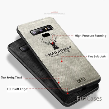 Luksusa Auduma Tekstūra Gadījumā Samsung Galaxy Note 8 9 S8 S9 PLus Triecienizturīgs Vāks Samsung Galaxy S7 Malas Mīksta Silikona Gadījumā
