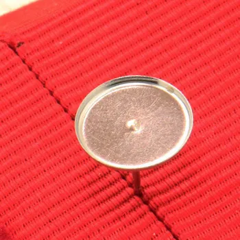Tukšu Nerūsējošā Tērauda auskariem Bāzes 10mm 12mm Kārta Bezel Adatas, Aizmugurējā Stikla Kameja Cabochons Auskari pastu DIY Secinājumi