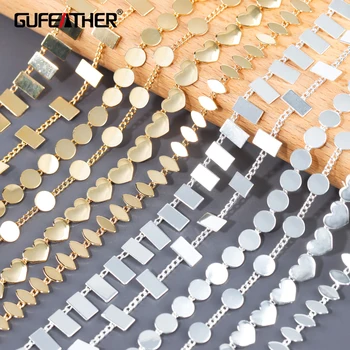 GUFEATHER C185,diy ķēdes,18k zelta pārklājumu,0.3 mikroniem,rodija pārklājumu,roku darbs, ķēdes,diy aproce, kaklarota,rotaslietu izgatavošana,1m/daudz