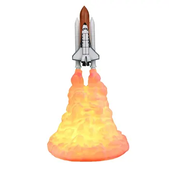 Space Shuttle Lampas, 3D Druka Raķešu Lampas Raķešu Mīļotājiem Bērnu Gultas Lampa, USB Uzlādējams Nakts Gaisma Mājas Apdare
