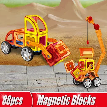 88PCS Liela Izmēra Magnētisko Celtniecības Bloki Magnētisko Būvniecības Dizainera Komplekts Izglītojošas Rotaļlietas Bērniem Bērniem Dāvanas