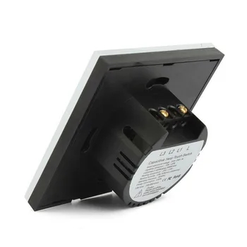 Slēdzis mājas Bezvadu tālvadības touch switch, ES/UK Standarta sienas slēdzi, melna 2 banda pogu Sensors RF433 gaismas Slēdzi