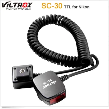 Viltrox SC-30 TTL Sync Auklas Zibspuldze, izslēgts-kameras Fokusa Palīdzēt Kabelis Nikon DSLR Zibspuldzes