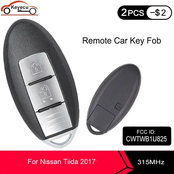 KEYECU Smart 2 Pogas Nomaiņa Tālvadības Auto Atslēgu Fob FSK 315MHz PCF7952LTT Mikroshēmu Nissan Tiida 2017 FCC ID: CWTWB1U825
