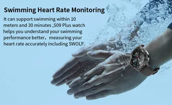 Willgallop S09plus Bluetooth5.0 HeartRate Sphygmomanometer IP68 Ūdensnecaurlaidīga SmartWatch Laika Režīmā Fitnesa Tracker Pulkstenis