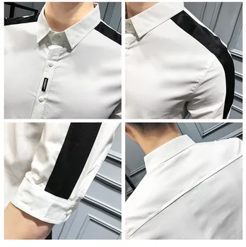 Vīriešu Krekls Pusi Piedurknēm Vasaras Ikdienas īsās Krekls vīriešiem Raibs Svītrainām melns balts skaists Slim Fit camisa masculina pārdošana