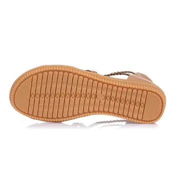 Modes Sieviešu Pludmales vasaras Sandales sieviešu īstas ādas sandales Bohemia Fāzēm sandales Sieviešu Kurpes Plus lieluma 35-43