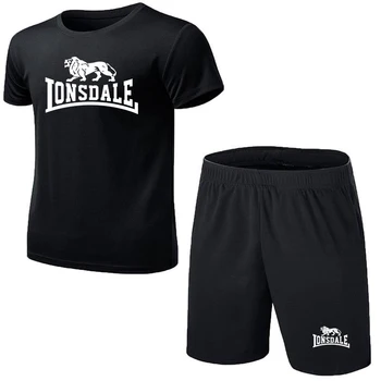 Zīmolu vīriešu kompresijas t kreklu komplekts sporta krekls vīriešu skriešanas bikses 2gab sporta tērps futbola fitnesa vīriešu sporta t-krekli komplekti
