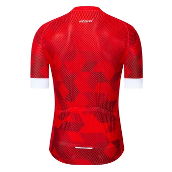 Etixxl ir 2021. Vīriešu Sarkanā krāsā ar īsām piedurknēm riteņbraukšana svīteri Riteņbraukšana svīteri mtb cikla bicicleta velosipēds tikai krekls velo apģērbi
