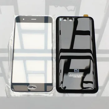 Par XIAOMI Mi6 Mi 6 Jaunu Pakaļējo Mājokļu Akumulatora Durvju Aizmugurējā Stikla Vāks Gadījumā + Priekšējo Touch Ekrāns Ārējā Stikla Panelis Melns Balts Zils