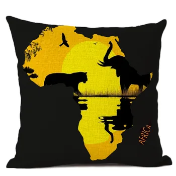 Āfrikas mākslas spilvens segums, 45x45cm spilveni, modeļus veido izsmalcinātu ainavu un kartes, apdares mājās gultas dīvāns