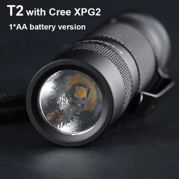 LED Gaismiņa Karavāna T2 ar Cree XPG2 Taustiņu Mini Lāpu Zibspuldzes Gaismas 1*AA Baterijas Linterna LED Portatīvie Lanterna Zvejas Latarka