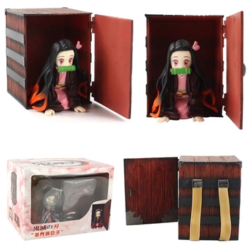 Demon Slayer Kimetsu Nav Yaiba Kamado Nezuko Ailē PVC Attēls Kolekcionējamus Modeļa Rotaļlietu 7-9cm
