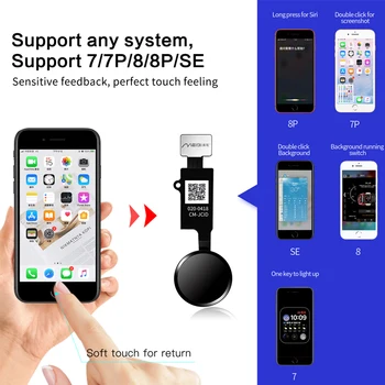 ZONBEMA 10PCS Sākotnējo Universal JC 6. 3D Home Poga Flex Kabelis priekš iPhone SE 7 8 Plus Izvēlnes Taustiņu Return On Off Fuction